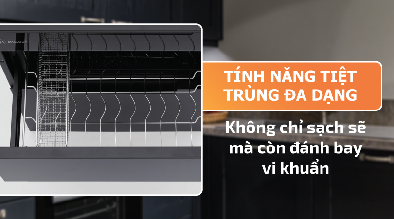 Máy sấy chén Malloca MSC-1005 Tính năng tiệt trùng